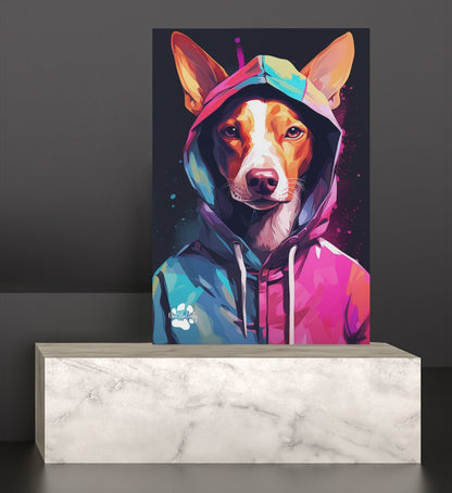 Podenco mit Kapuze - Leinwand 30x45cm - Multitalenty