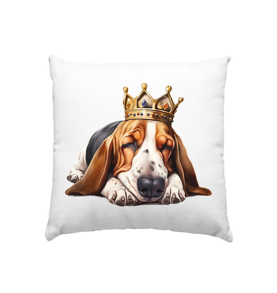 Schlafender Basset Hound - Kissen 40x40cm - Multitalenty