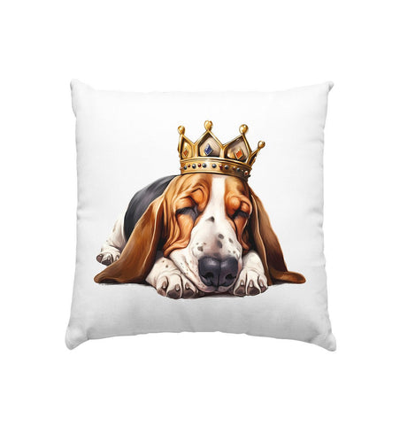 Schlafender Basset Hound - Kissen 40x40cm - Multitalenty