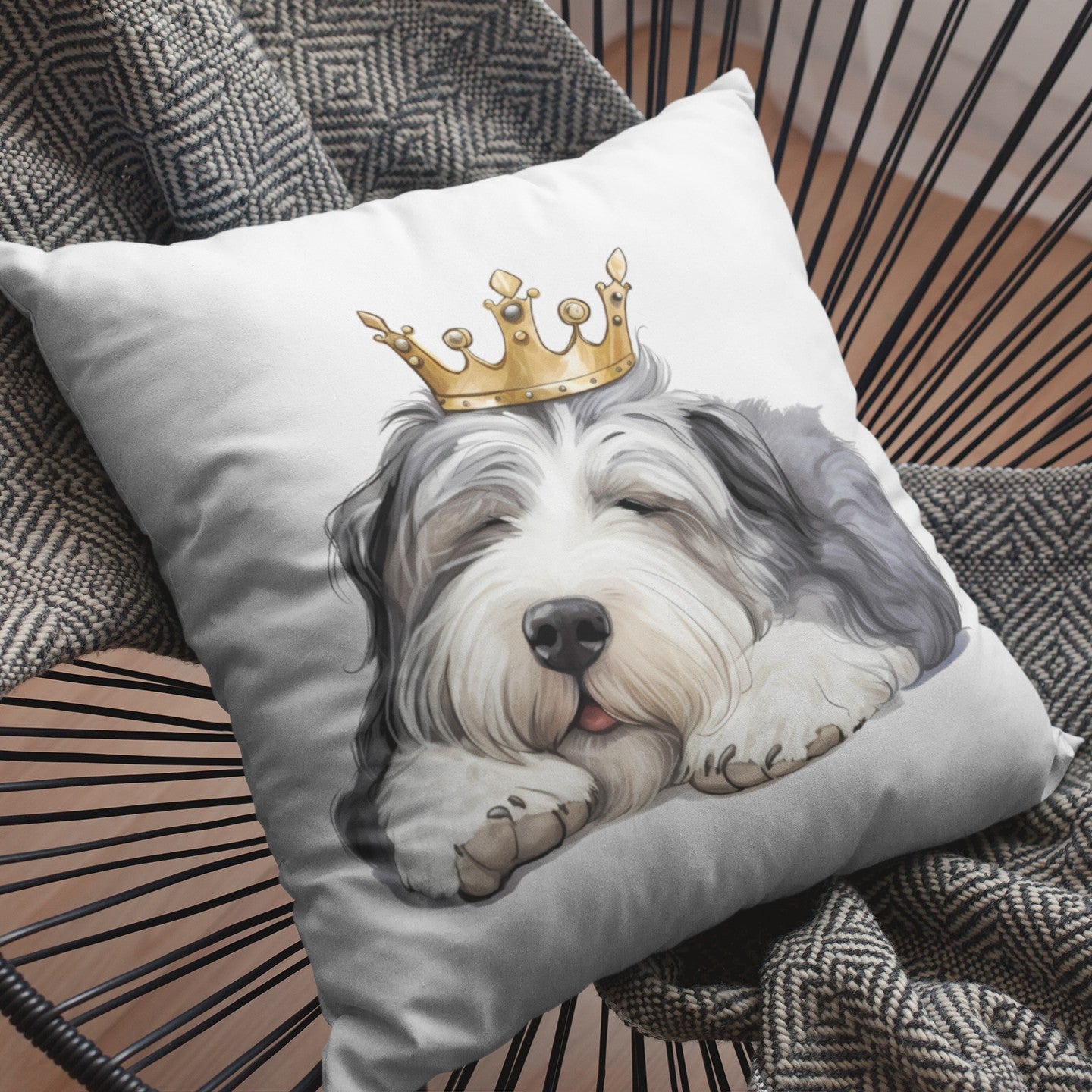 Schlafender Bearded Collie - Kissen 40x40cm - Multitalenty