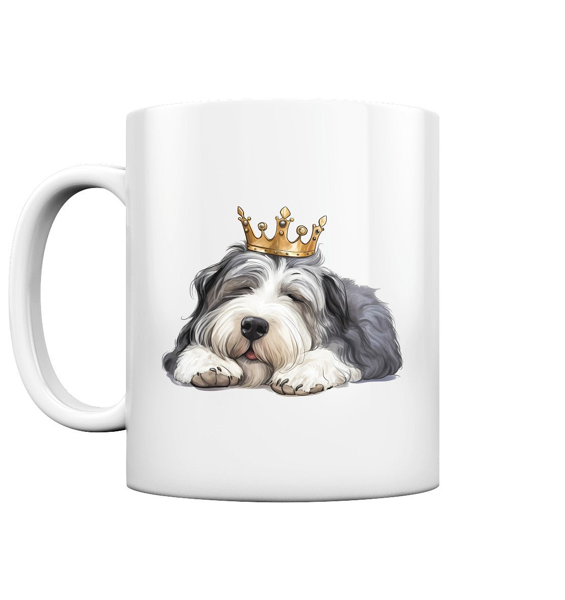 Schlafender Bearded Collie - Tasse glossy - Multitalenty