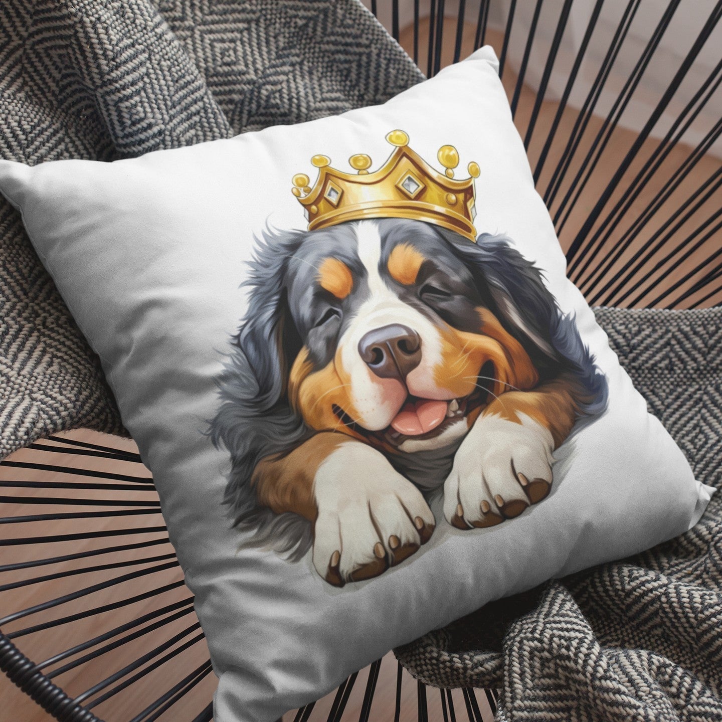 Schlafender Berner Sennenhund - Kissen 40x40cm - Multitalenty