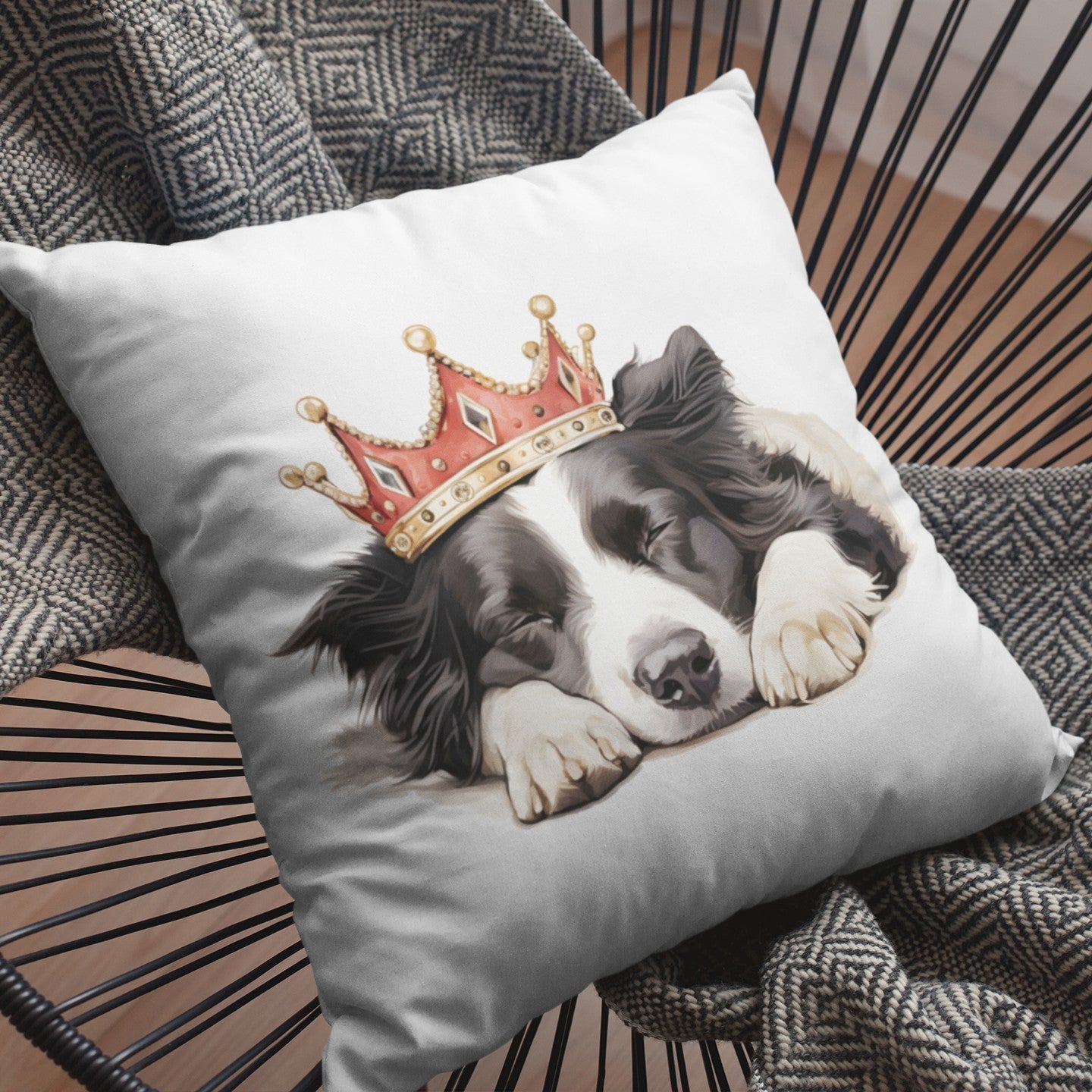 Schlafender Border Collie - Kissen 40x40cm - Multitalenty