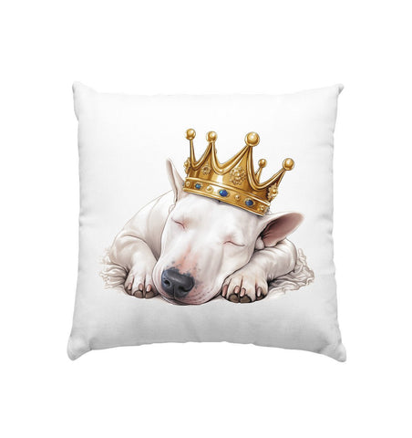 Schlafender Bullterrier weiß - Kissen 40x40cm - Multitalenty