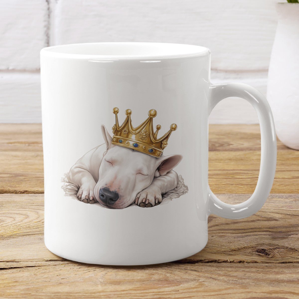 Schlafender Bullterrier weiß - Tasse glossy - Multitalenty