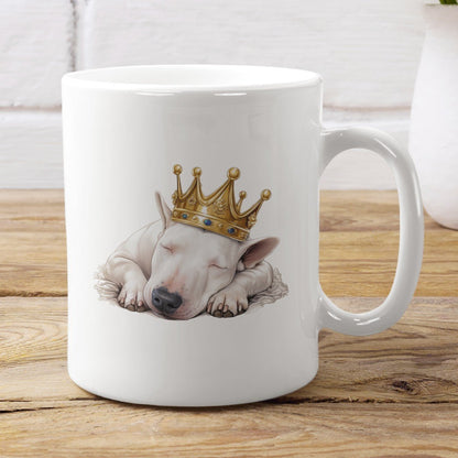 Schlafender Bullterrier weiß - Tasse glossy - Multitalenty