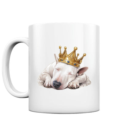 Schlafender Bullterrier weiß - Tasse glossy - Multitalenty