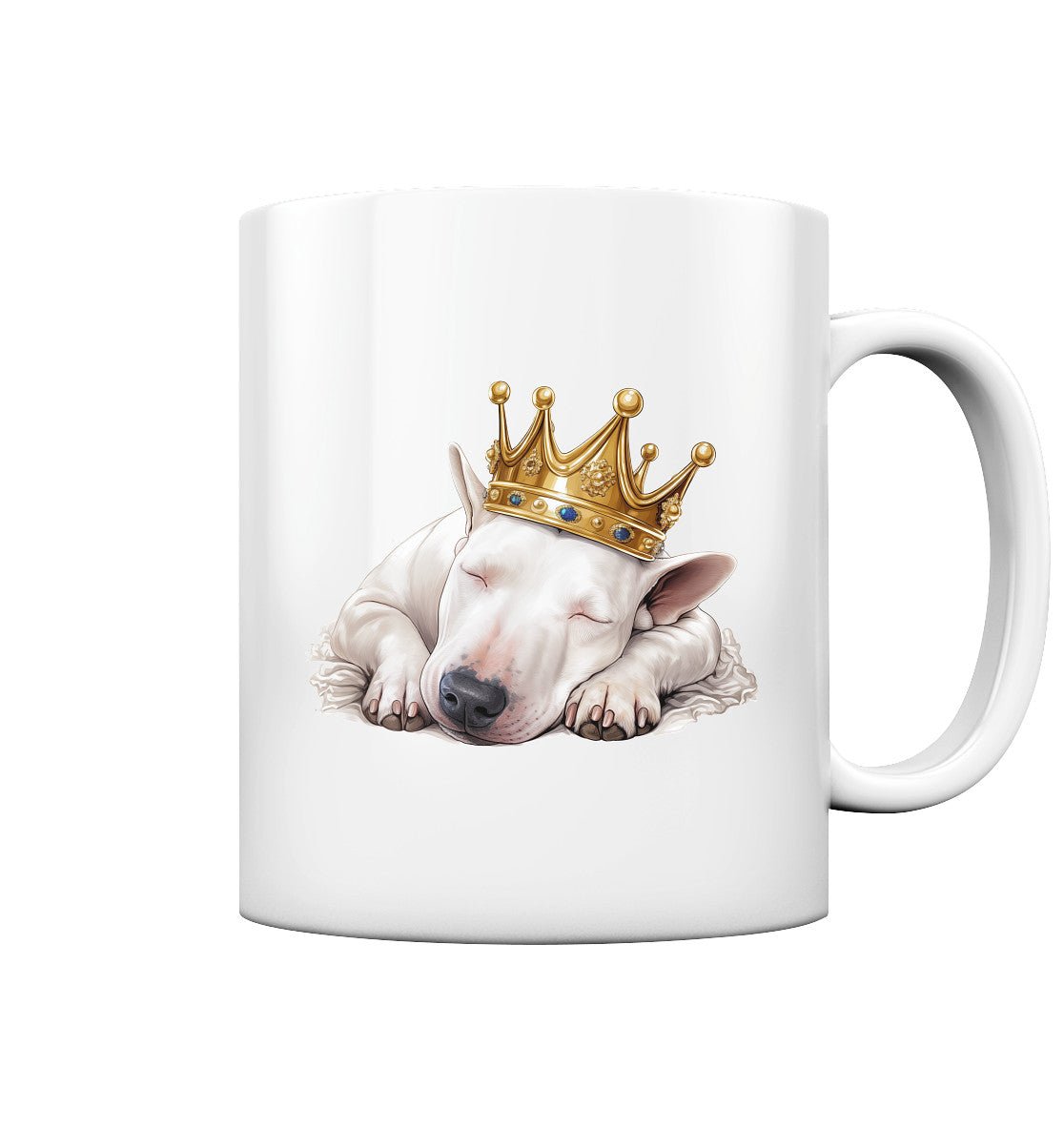 Schlafender Bullterrier weiß - Tasse glossy - Multitalenty