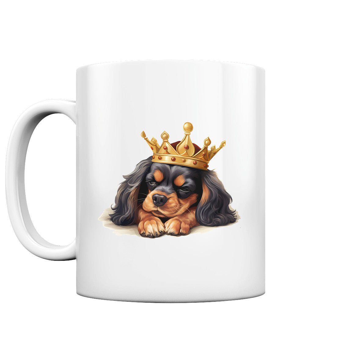 Schlafender Cavalier King Charles Spaniel black and tan - Tasse glossy - Multitalenty