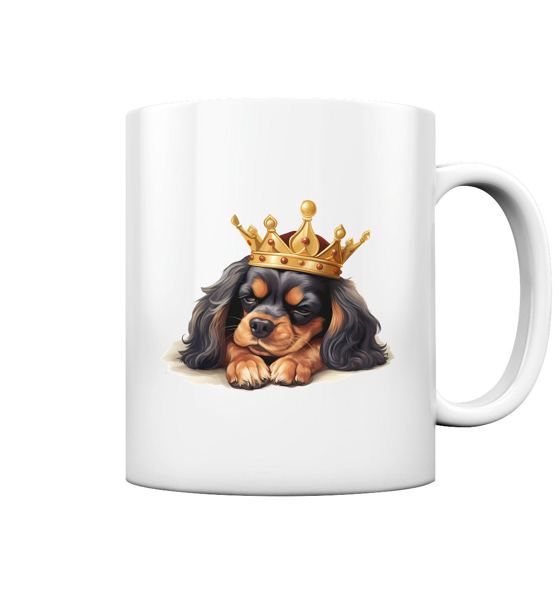 Schlafender Cavalier King Charles Spaniel black and tan - Tasse glossy - Multitalenty