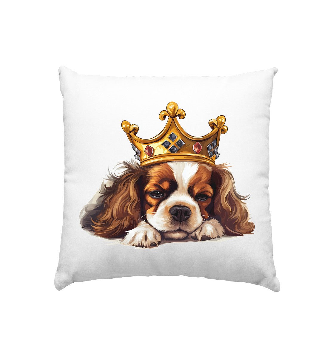 Schlafender Cavalier King Charles Spaniel blenheim - Kissen 40x40cm - Multitalenty