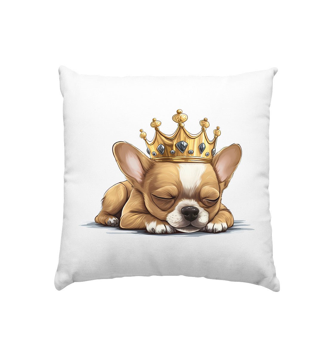 Schlafender Chihuahua gold & white - Kissen 40x40cm - Multitalenty