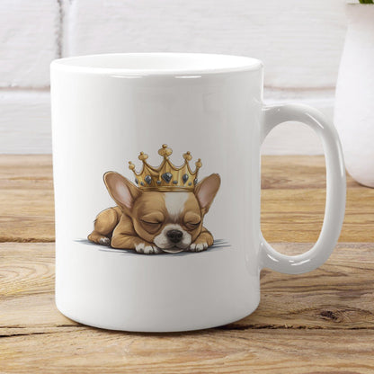 Schlafender Chihuahua gold & white - Tasse glossy - Multitalenty