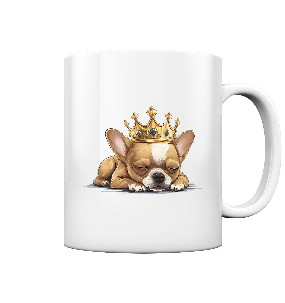 Schlafender Chihuahua gold & white - Tasse glossy - Multitalenty