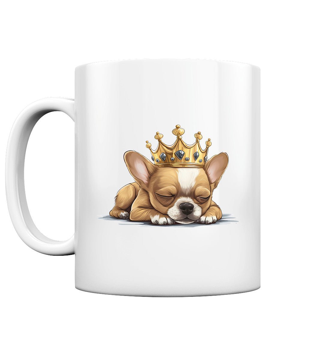 Schlafender Chihuahua gold & white - Tasse glossy - Multitalenty