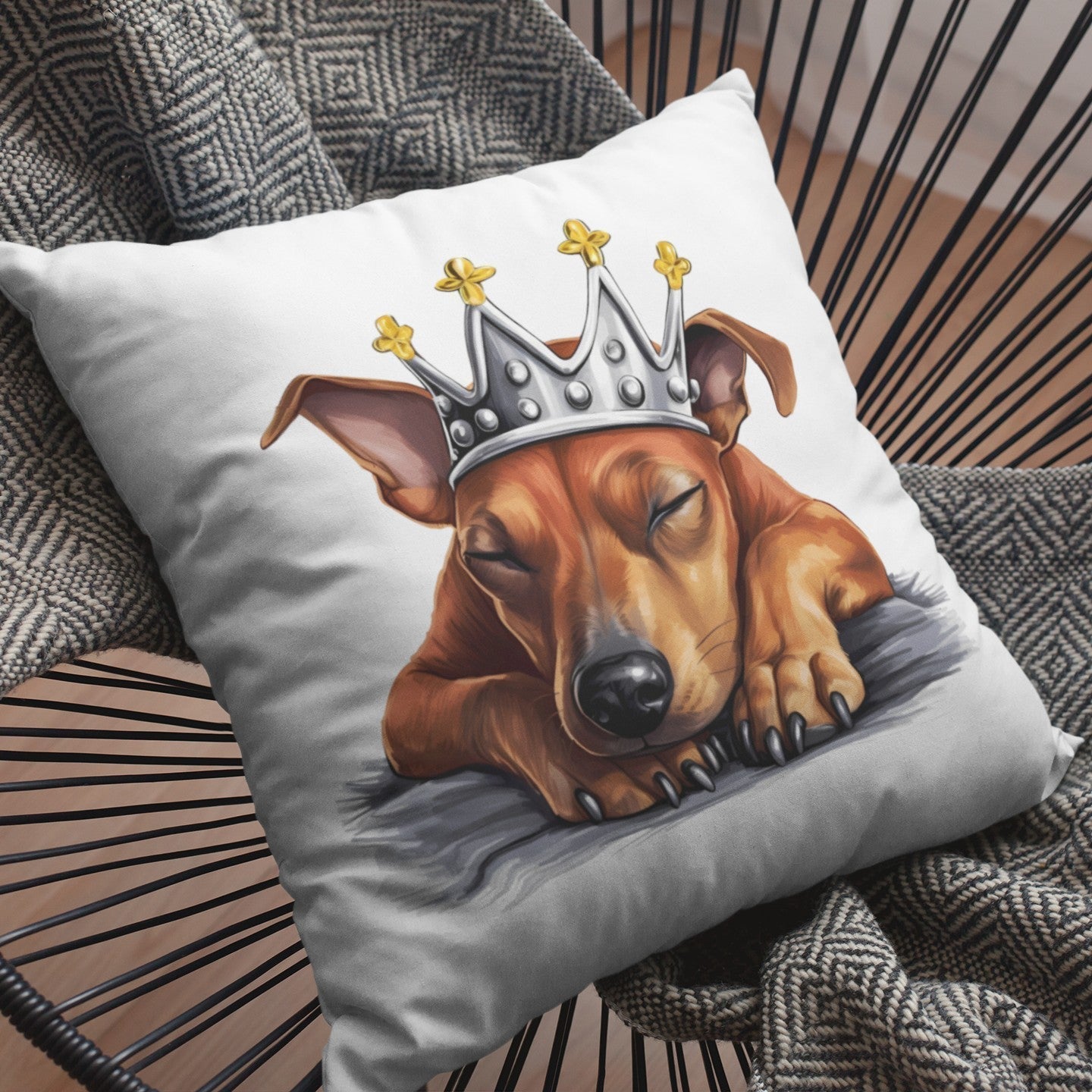 Schlafender Deutscher Pinscher - Kissen 40x40cm - Multitalenty