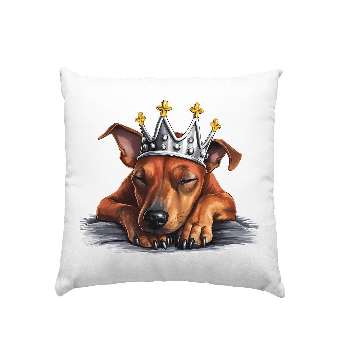 Schlafender Deutscher Pinscher - Kissen 40x40cm - Multitalenty