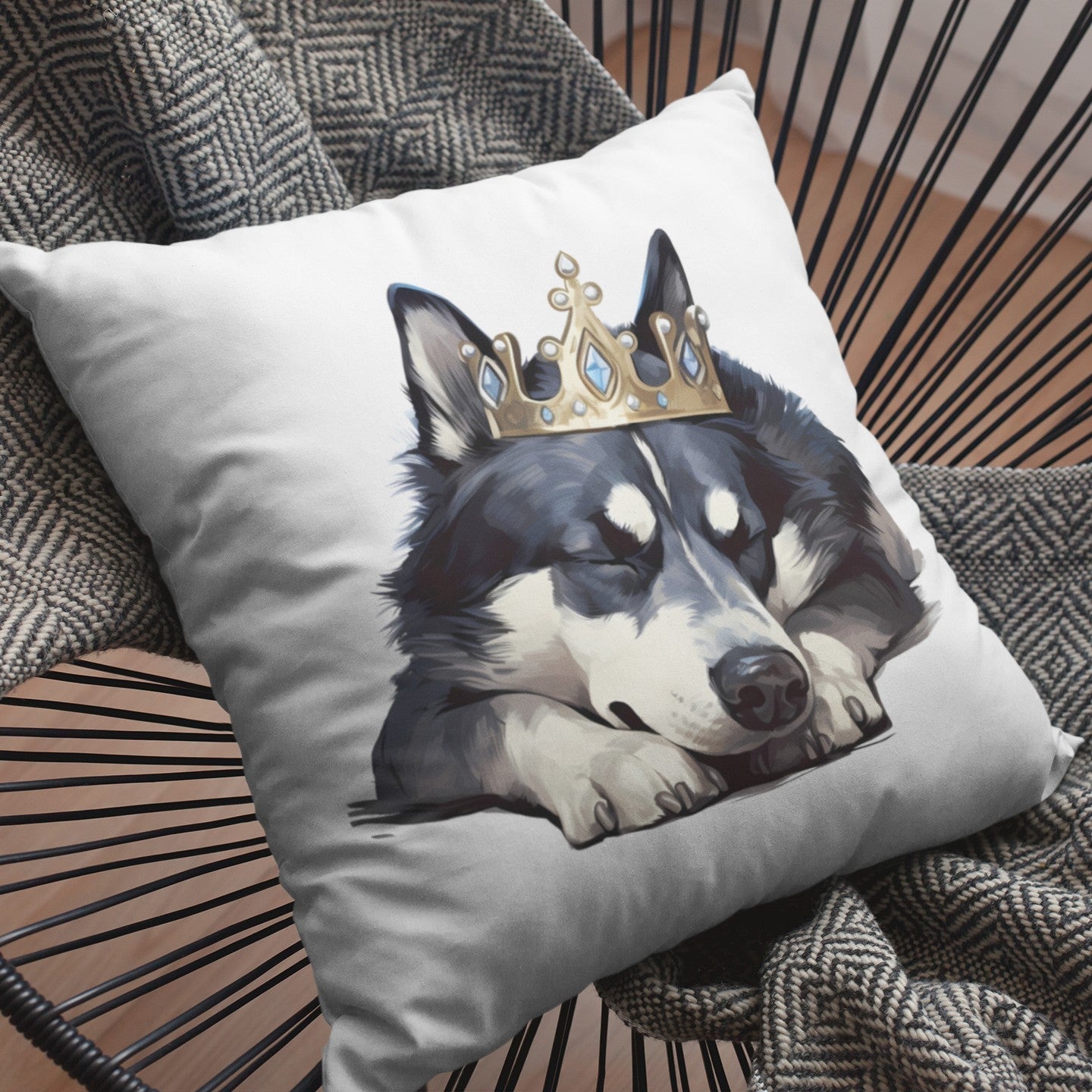 Schlafender Husky - Kissen 40x40cm - Multitalenty