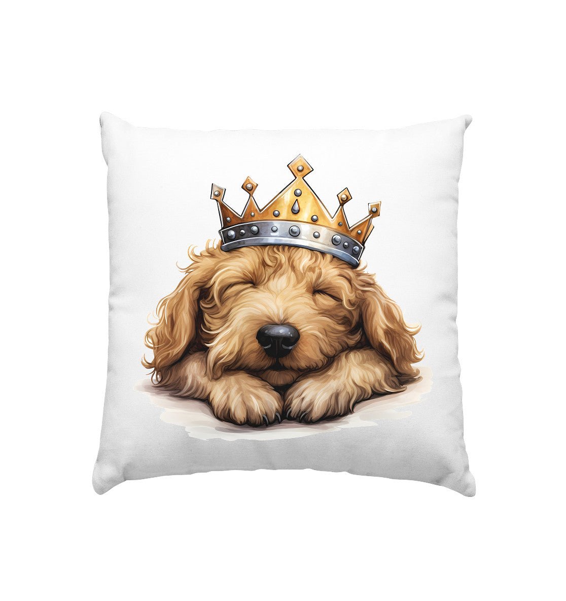 Schlafender Labradoodle - Kissen 40x40cm - Multitalenty