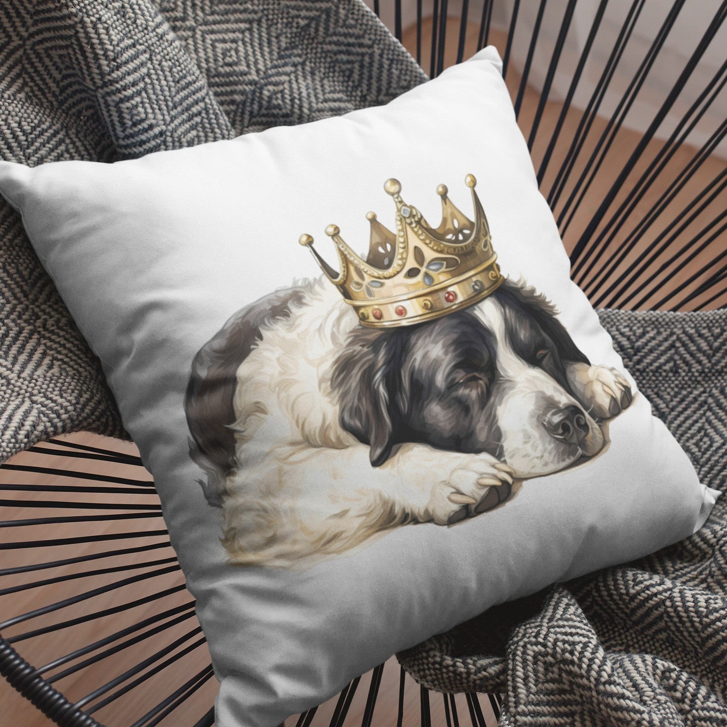 Schlafender Landseer - Kissen 40x40cm - Multitalenty