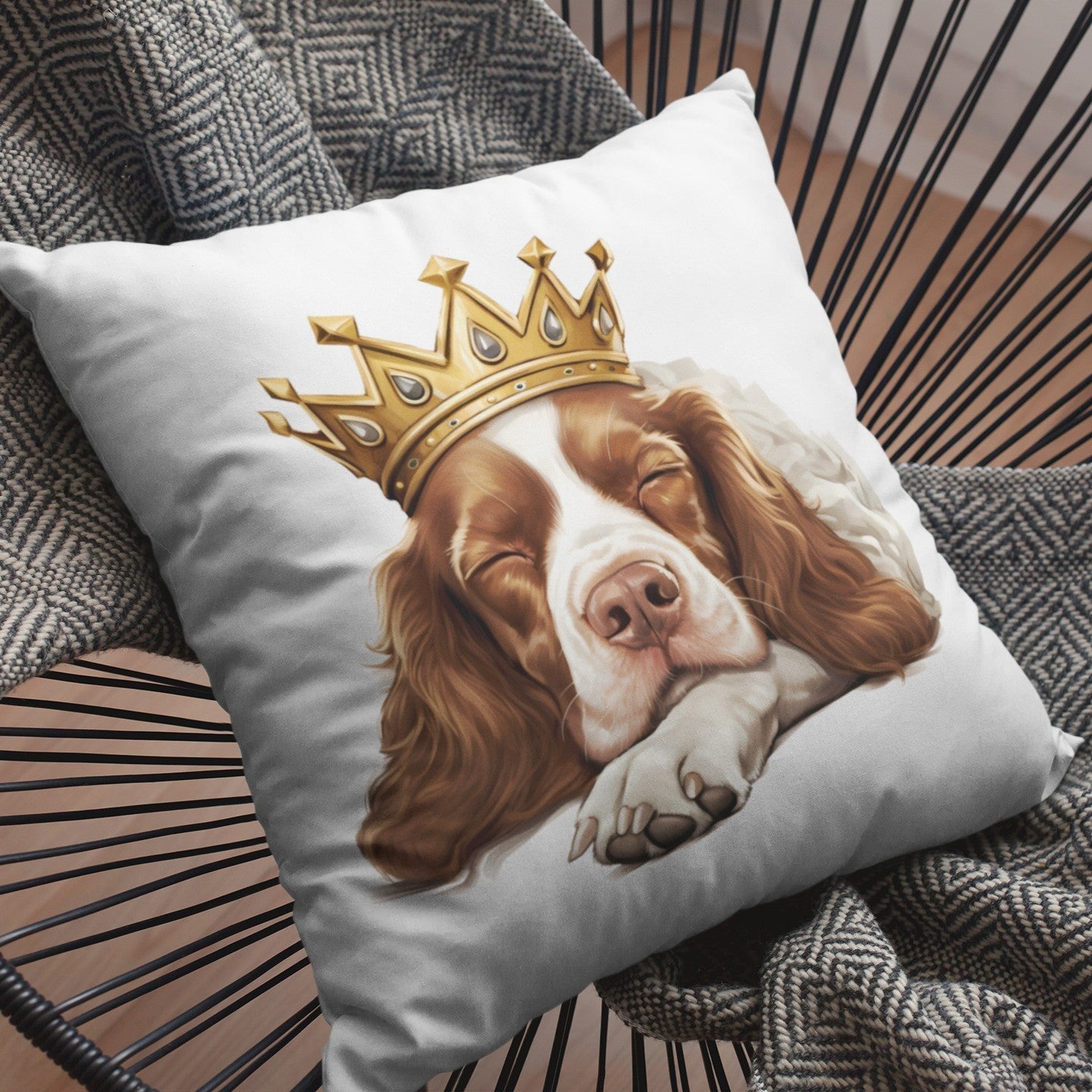 Schlafender Springer Spaniel - Kissen 40x40cm - Multitalenty