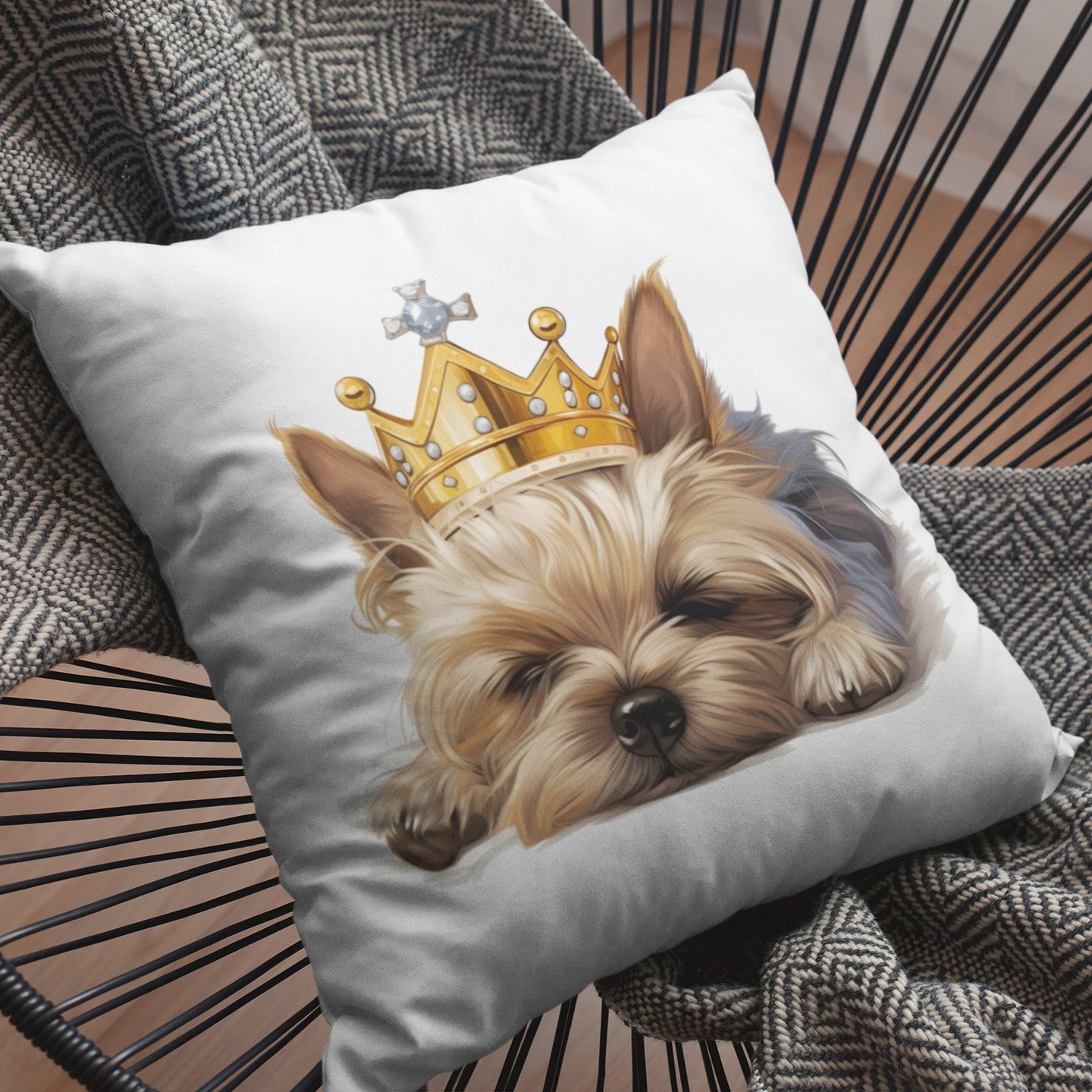 Schlafender Yorkshire Terrier - Kissen 40x40cm - Multitalenty